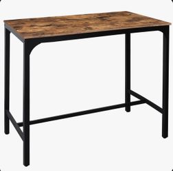Bar Height Dining Table, Metal Base Dining Table, Bar Table, Pub Table, Narrow Rectangular Bar Table