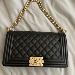 Chanel Quilted Lamb skin Medium Boy Bag 