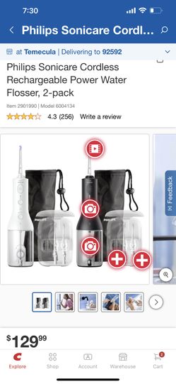 Philips Sonicare Cordless Rechargeable Power Water Flosser, 2-pack