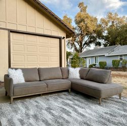 Cindy Crawford Home Gena Sectional | Charcoal Gray/Taupe | FREE Delivery