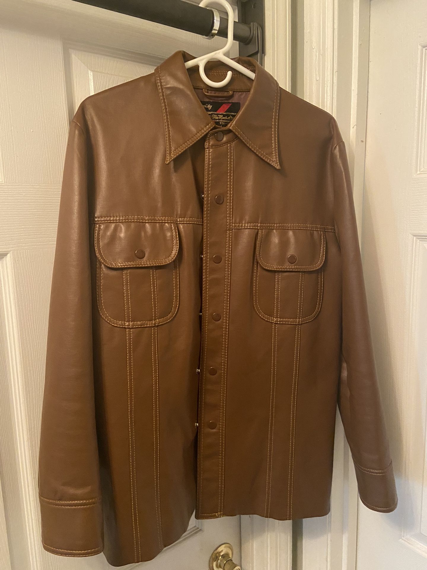 Sears L Brown Leather Jacket 