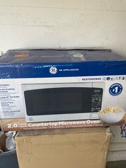 GE 2.0 cu. ft. 1200-Watt Countertop Microwave in Black Stainless Steel