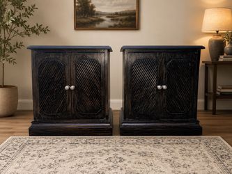 Matching Ebony-Stained Buccola Nightstands