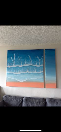 Large Coastal Canvas Wall Art Set