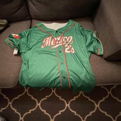 Mexico Baseball Jersey Green with Red Accents (2XL)