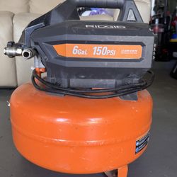 RIGID 6 Gal. 150 PSI Portable Electric Air Compressor with Dual Pressure Gauges