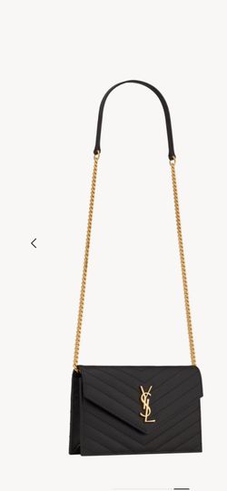 YSL Logo Shoulder Bag Chain Strap Gold Hardware