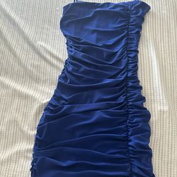 Blue ruffled dress