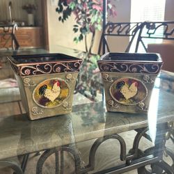 Decorative Rooster Clay Pots