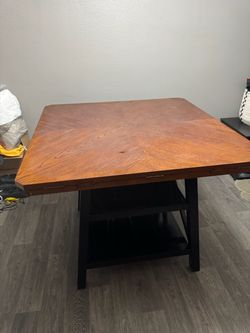 Wood Table Wirh Bar Stool Chairs