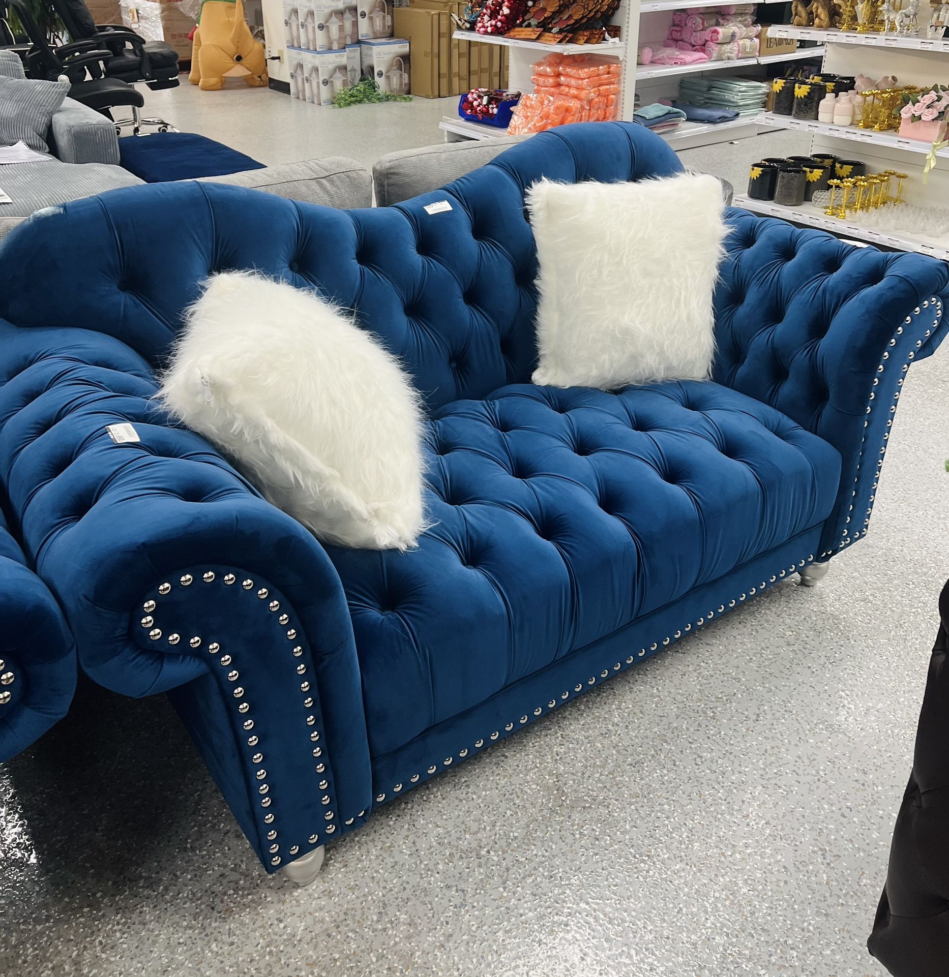 Blue Loveseat Sofa 5906