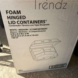 Box Of Foam Lid Containers 