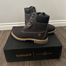 TIMBERLAND PREMIUM 6 IN LCZP WATERPROOF BOOT BLACK DENIM