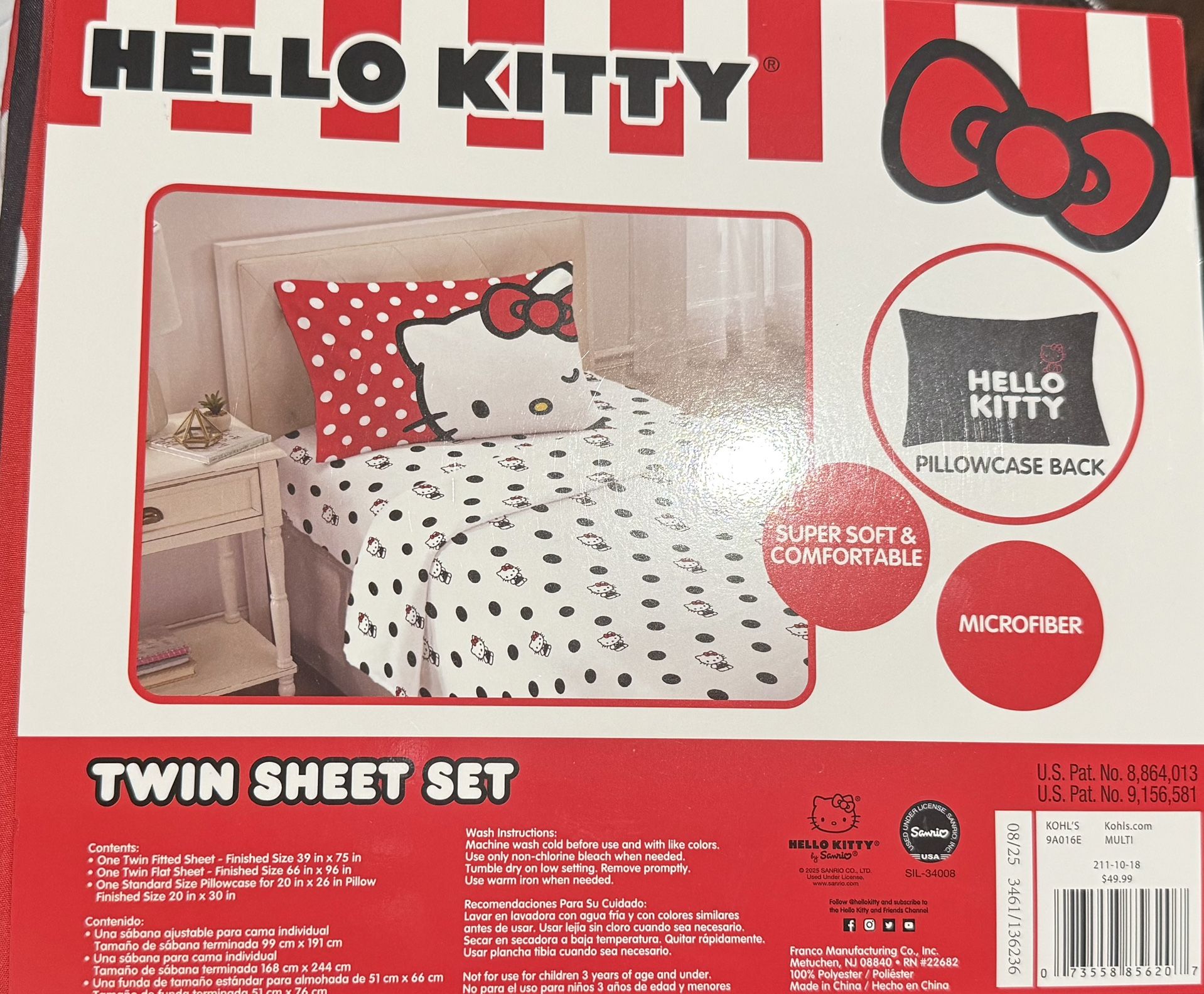 Hello Kitty Twin Sheet Set 