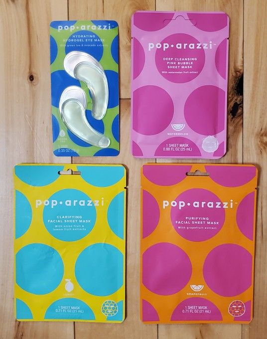 NEW Pop•arazzi Facial Masks & Hydrogel Eye Mask Lot