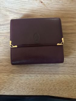 cartier must de cartier bifold wallet in burgundy (bordeaux) leather