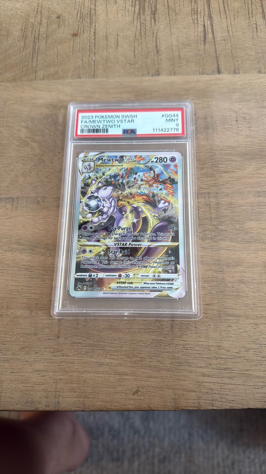 PSA 9 Mewtwo Vstar Crown Zenith 2023