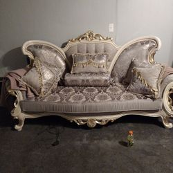 Solid Oak King Louie Sofa And Arm Chair$ 500