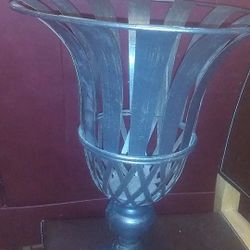 Metal vase about 2 feet tall