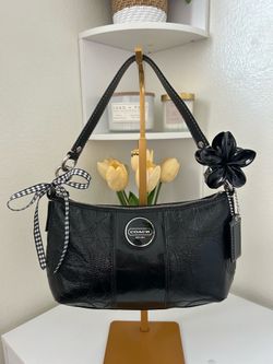 Coach Stitched Patent Leather Signature Demi Shoulder Bag