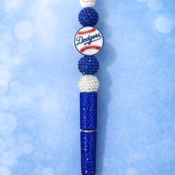 MLB HOMEMADE LOS ANGELES DODGERS BASEBALL BEADED PEN