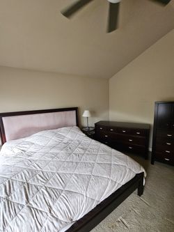 Dania Bedroom set with King Bed and dressers.