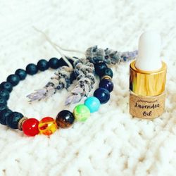 GIFT READY | Chakra Bracelets with Complimentary Lavender Oil