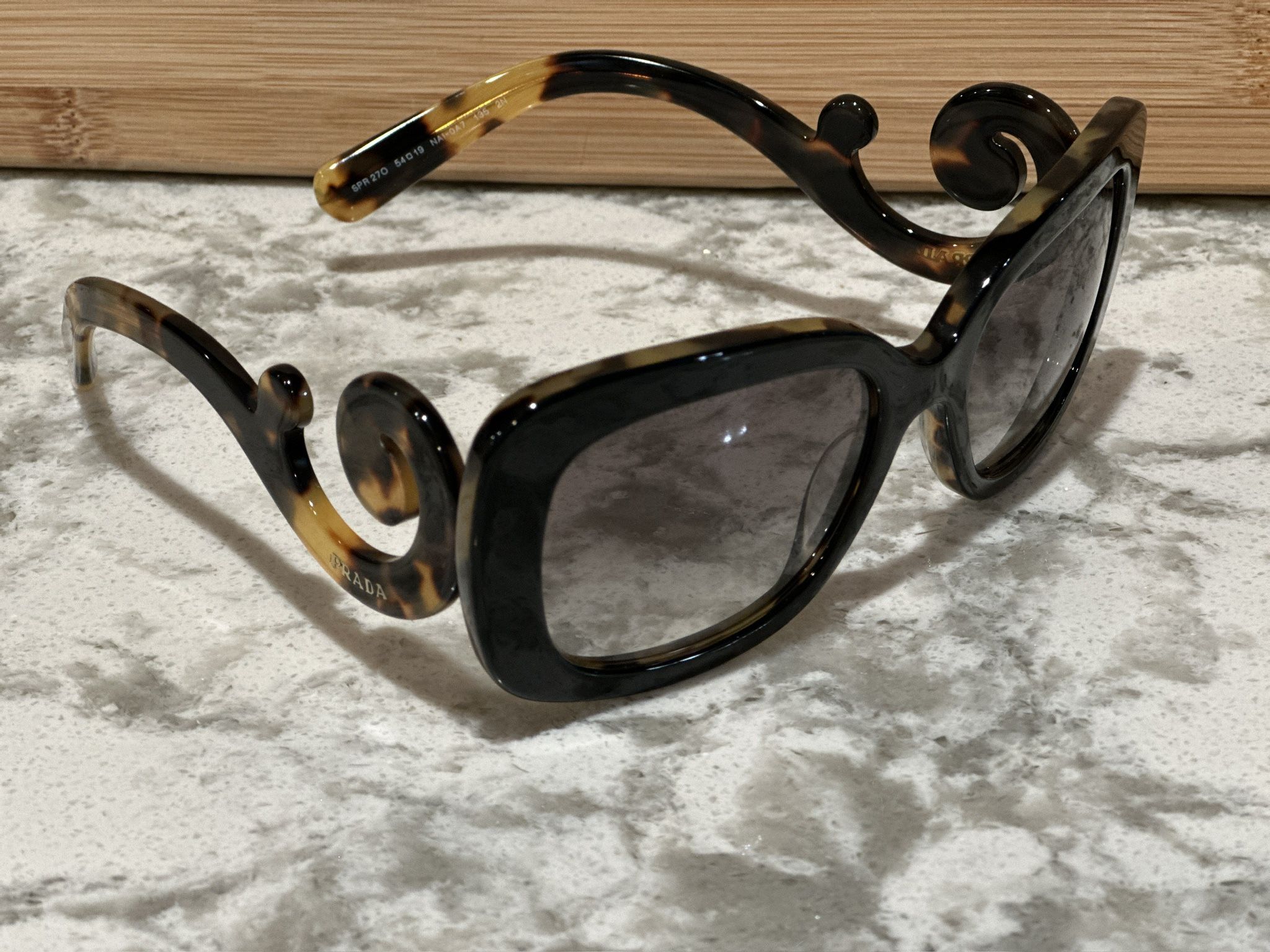 Prada SPR 270 54 Dark Havana Brown Sunglasses