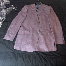 Paul Fredrick 46L Single Breasted Wool/Silk Blazer