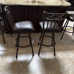 Brown Metal Bar Stools
