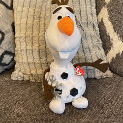 Olaf Frozen II Beanie Babies White & Glitter Ty stuffed animal Plush figure 12"