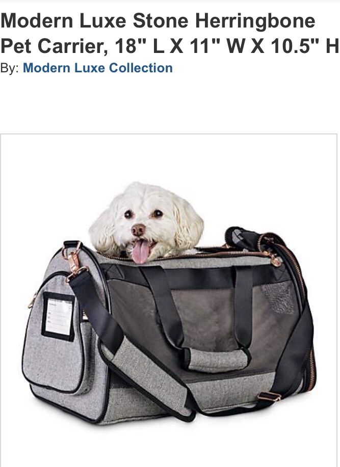 Modern luxe top pet carrier