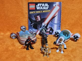 Star Wars Galactic Heroes Vehicle + Figure & Book Bundle 