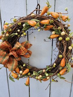 Easter WREATH  Carrot Wreath  Easter Decorations 