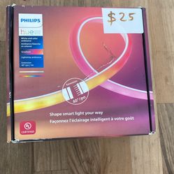 Philips Hue Indoor 3-Foot Smart LED Light Strip Extension - Flowing Multicolor Effect - Requires Base Kit - 1 Pack - Control with Hue App - Works with