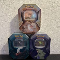 LOT OF 3 Pokemon TCG Triple Whammy Tin Set TYRANITAR SLAKING DARKRAI NEW SEALED!