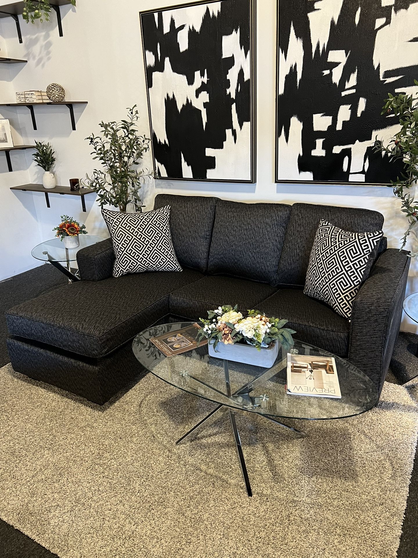 Sleeper Sectional Couch Gray - We Deliver