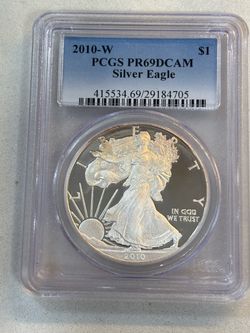 2010-W $1 American Silver Eagle coin PCGS PR69 DCAM