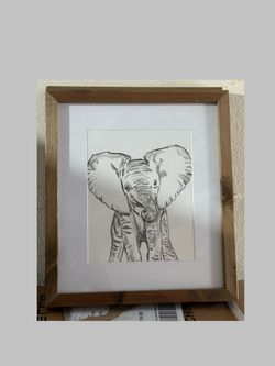 12"x10" Framed Elephant Picture