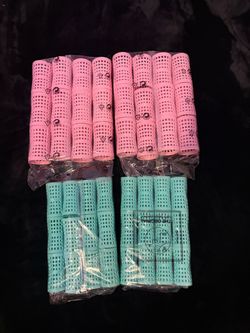 Hourglass Hair Rollers – 12 per Pack – Pink or Mint Green