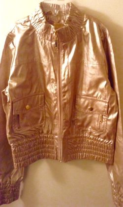 New golden zip up bomber jacket