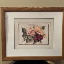 Rose Floral Print Wall Decor