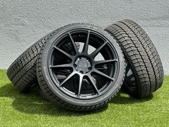 Black 18” Niche Wheels A5 Q2 A4 Audi 5x112mm Rims Tires 225/40R18 Volkswagen GTI Golf Passat CC Eos Touran GLI