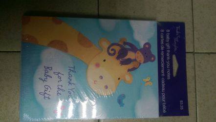 Baby shower thank you cards