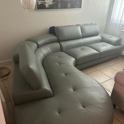 L Shape Green Sofa 