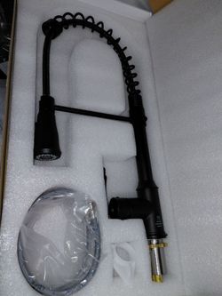 Akdy Pull-down Kitchen Sink Faucet In Matte Black