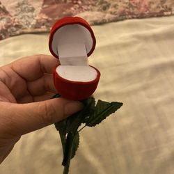 Red Rose Flower Ring Case 