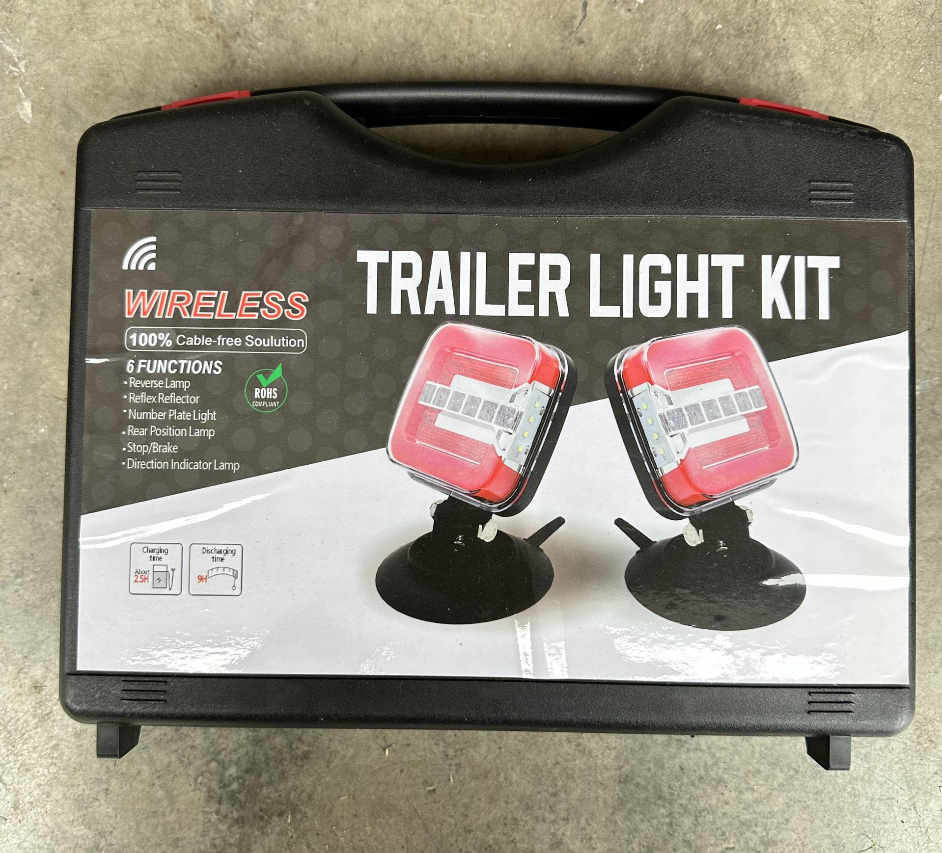 Wireless Trailer Lights Magnetic - Adjustable Magnetic Tow Light with 2 Mounting Options Rechargeable Towing Tail Light Kit Reverse Light for Trucks,