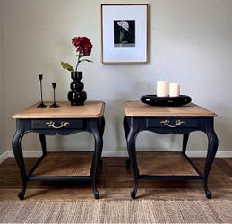 Drexel Solid Wood Nightstands / End Tables – Pair