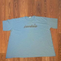Vintage Jordan Mens Size 3XL Light Blue Graphic T Shirt Jumpman Retro Basketball